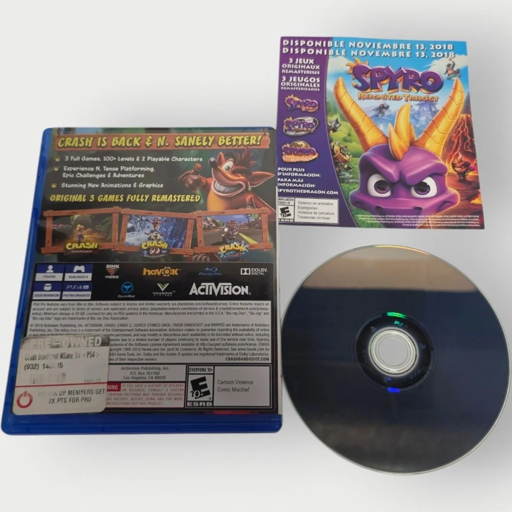 Crash Bandicoot N. Sane Trilogy (Sony PlayStation 4 PS4, 2017) Tested Works